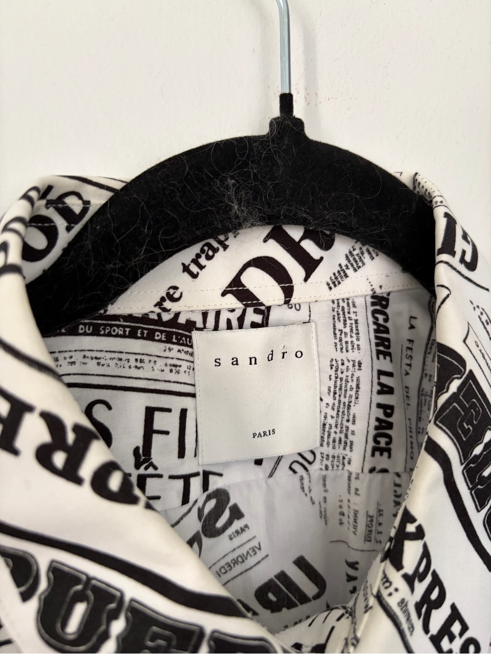 Sandro Newspaper Slim Fit Shirt - Medium - Picture 7 of 14